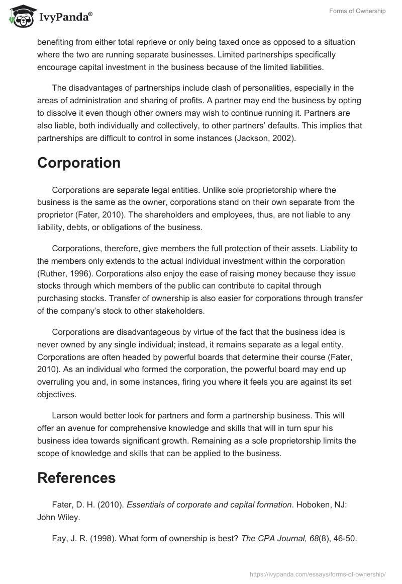 Forms of Ownership. Page 2