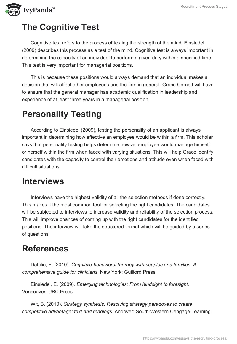 Recruitment Process Stages. Page 2