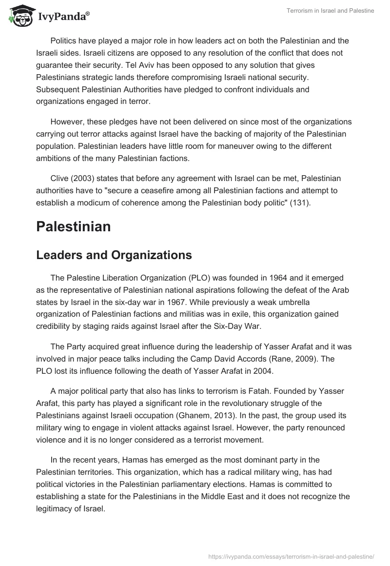 Terrorism in Israel and Palestine. Page 4