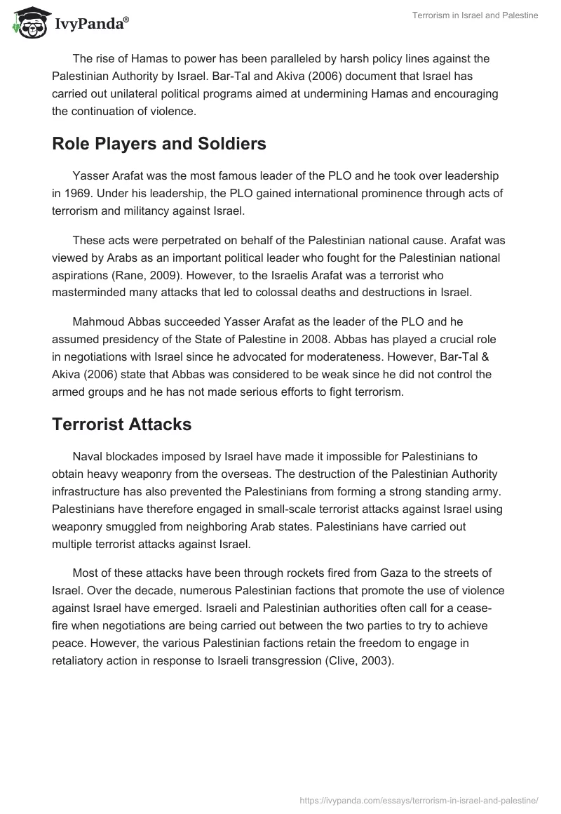 Terrorism in Israel and Palestine. Page 5