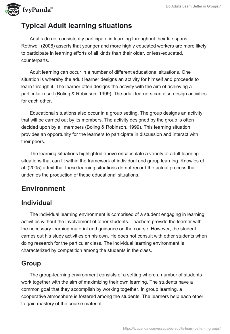 Do Adults Learn Better in Groups?. Page 2