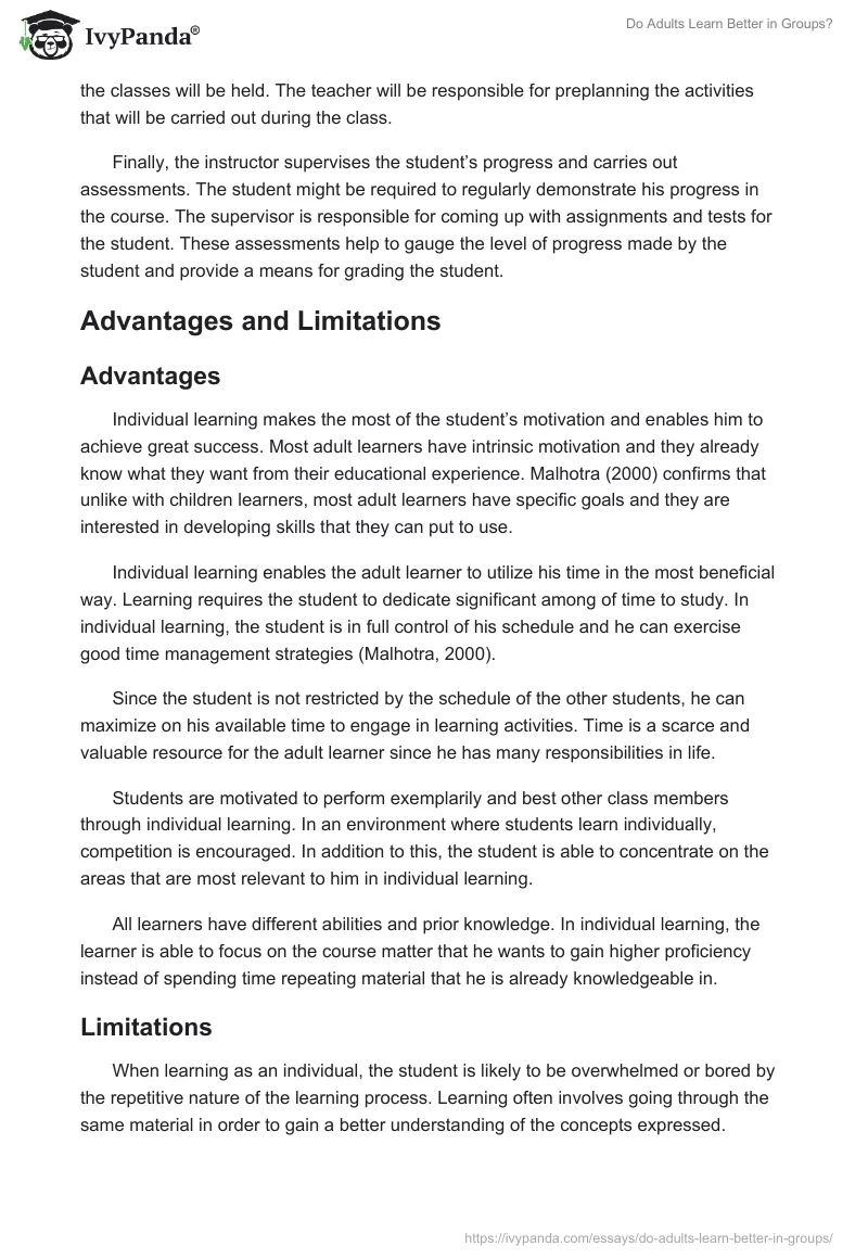 Do Adults Learn Better in Groups?. Page 4