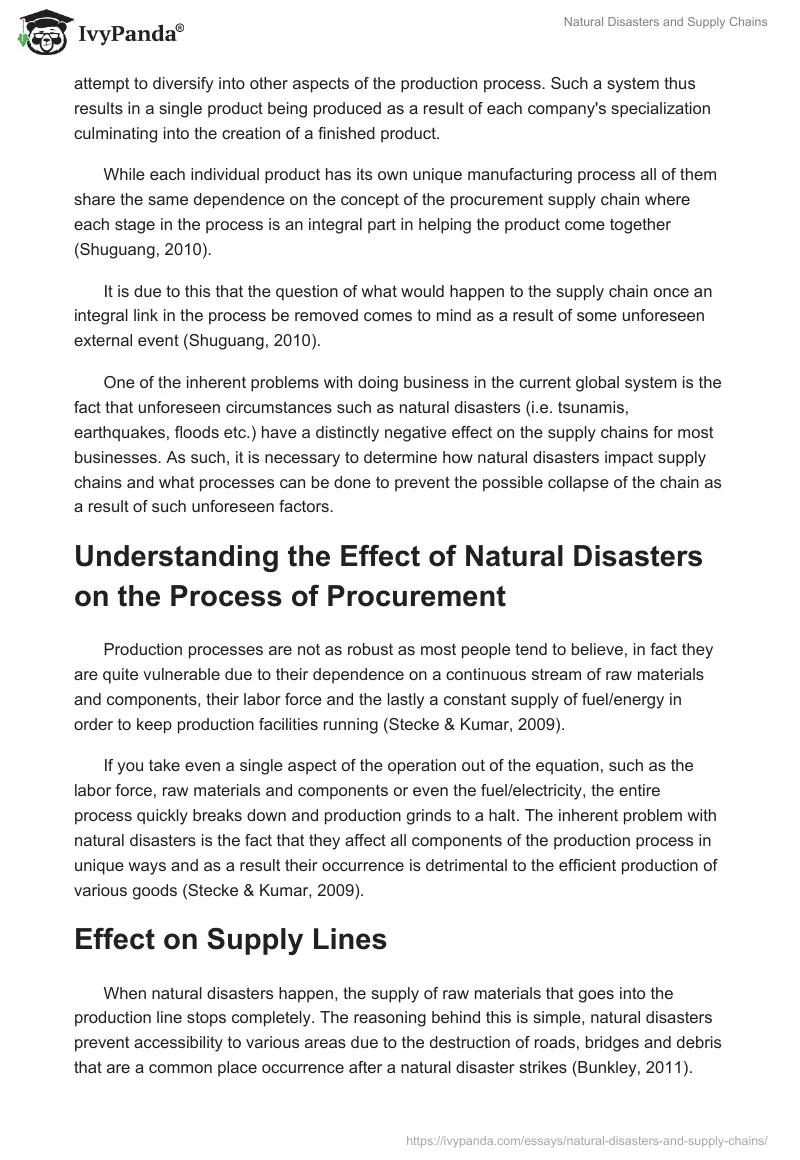 Natural Disasters and Supply Chains. Page 2