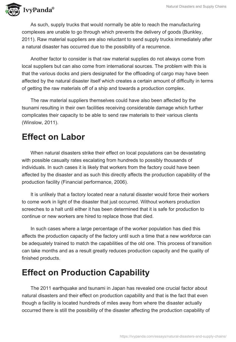 Natural Disasters and Supply Chains. Page 3
