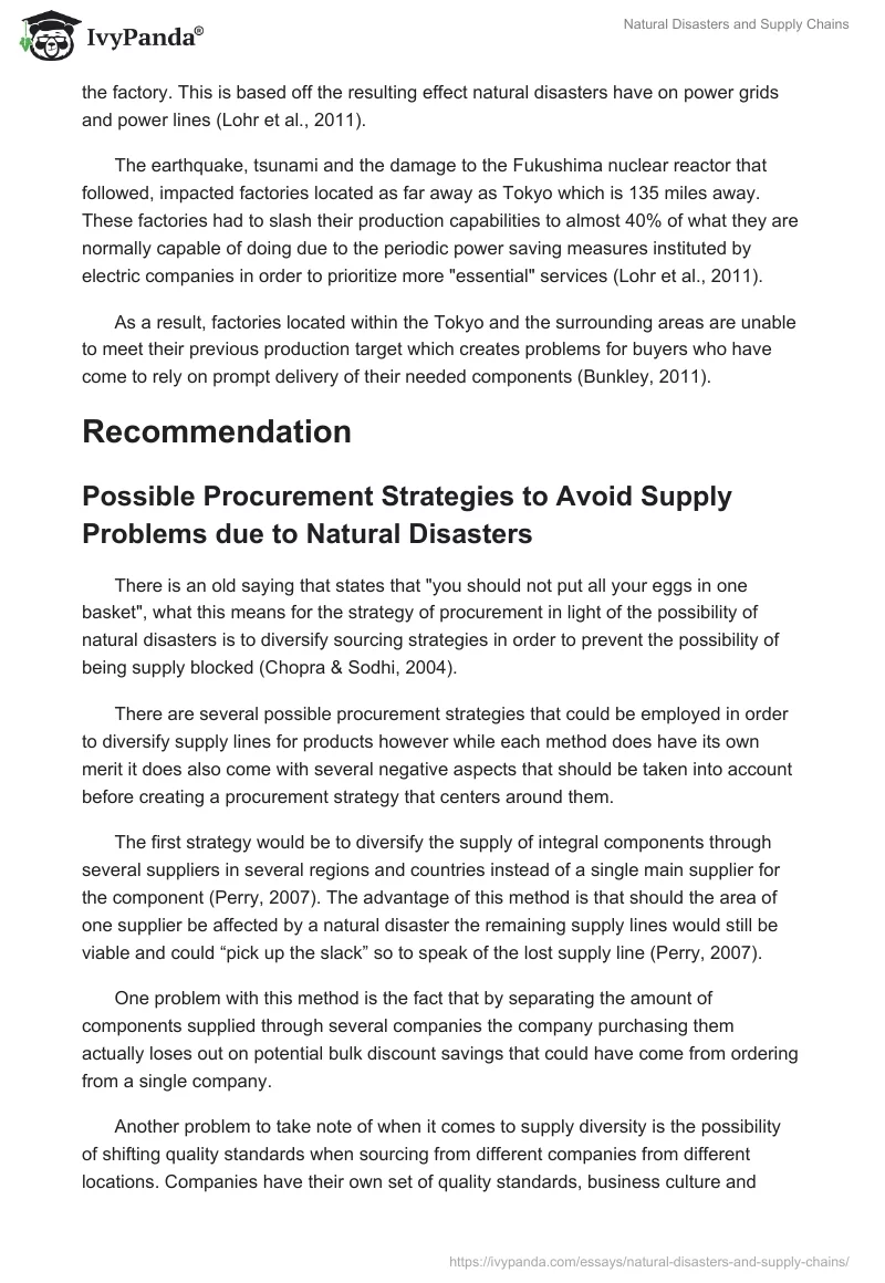 Natural Disasters and Supply Chains. Page 4