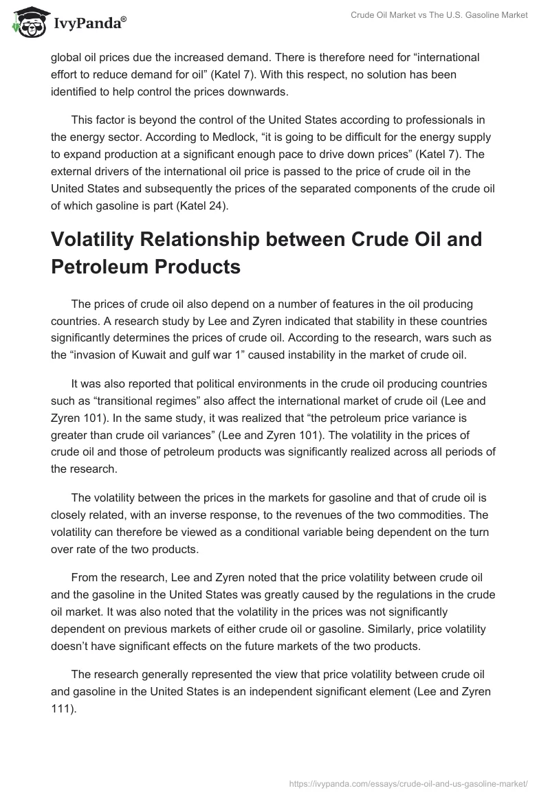 Crude Oil Market vs The U.S. Gasoline Market. Page 3