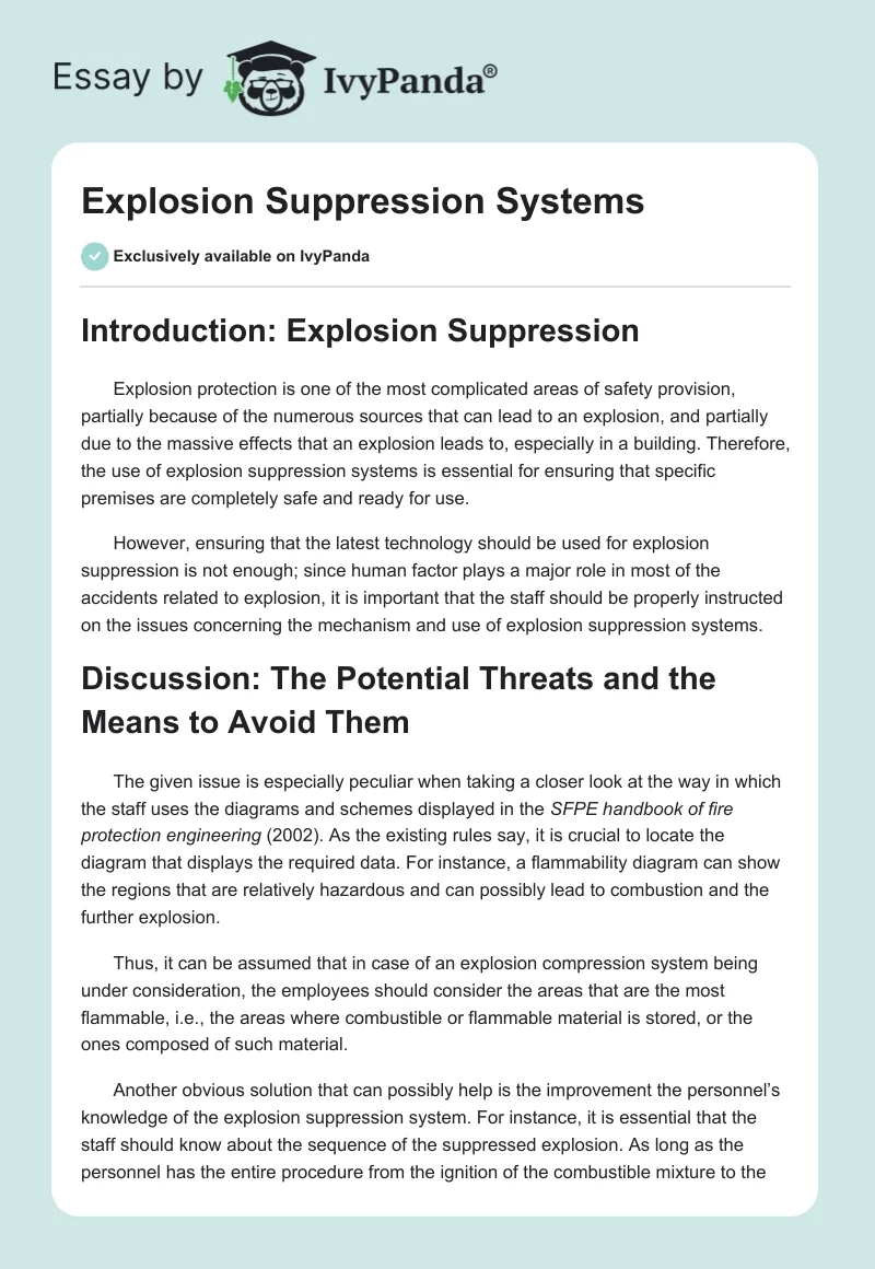 Explosion Suppression Systems. Page 1