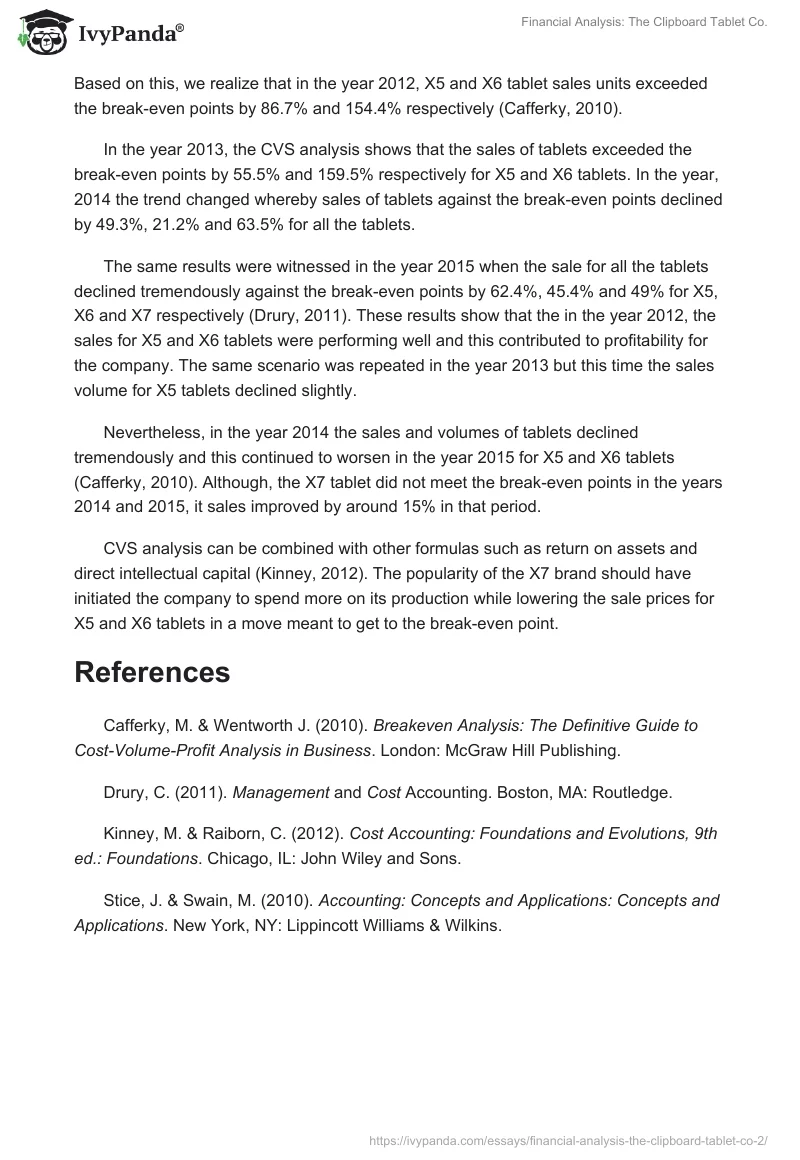 Financial Analysis: The Clipboard Tablet Co.. Page 4