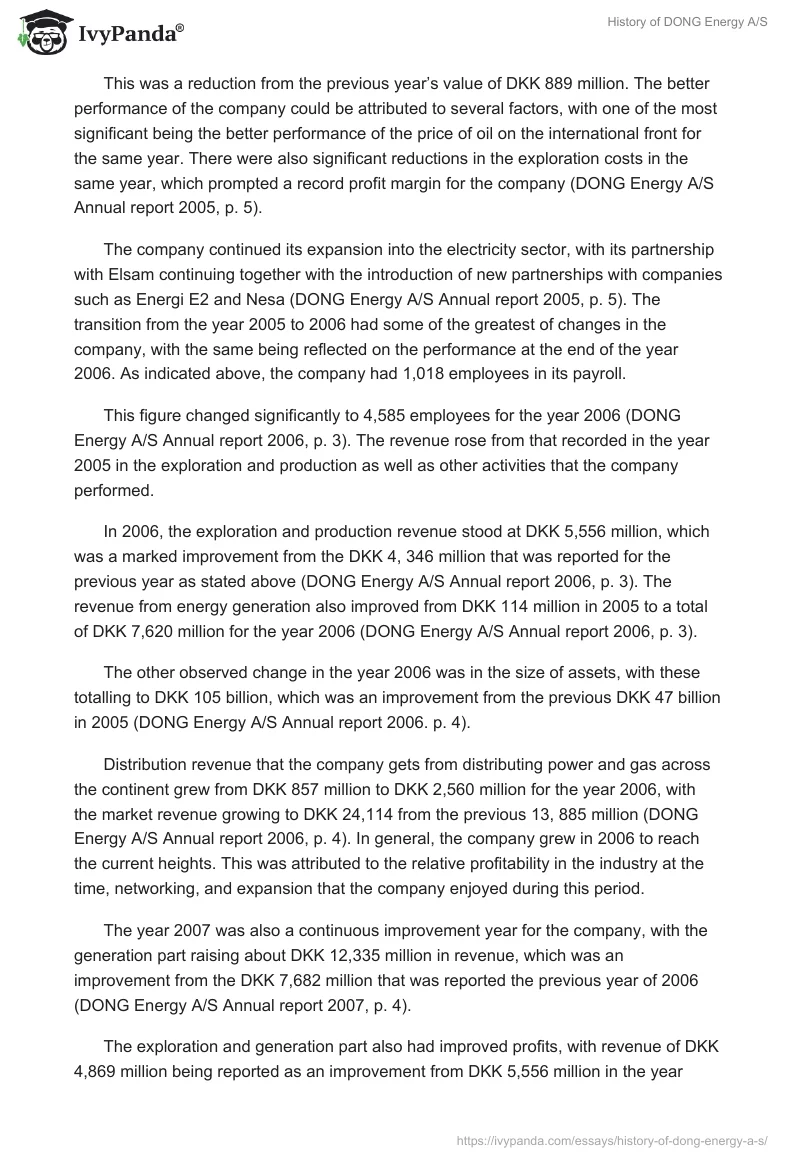 History of DONG Energy A/S. Page 4