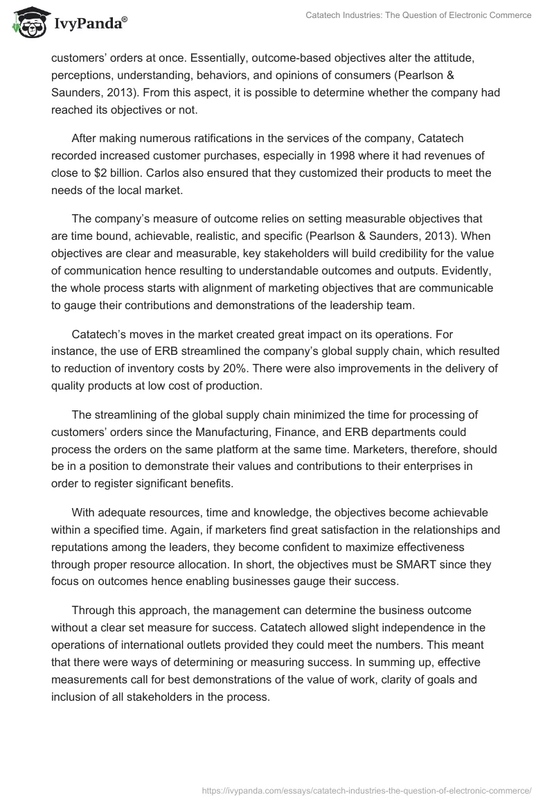 Catatech Industries: The Question of Electronic Commerce. Page 2