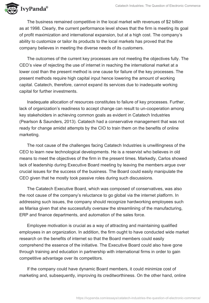 Catatech Industries: The Question of Electronic Commerce. Page 5