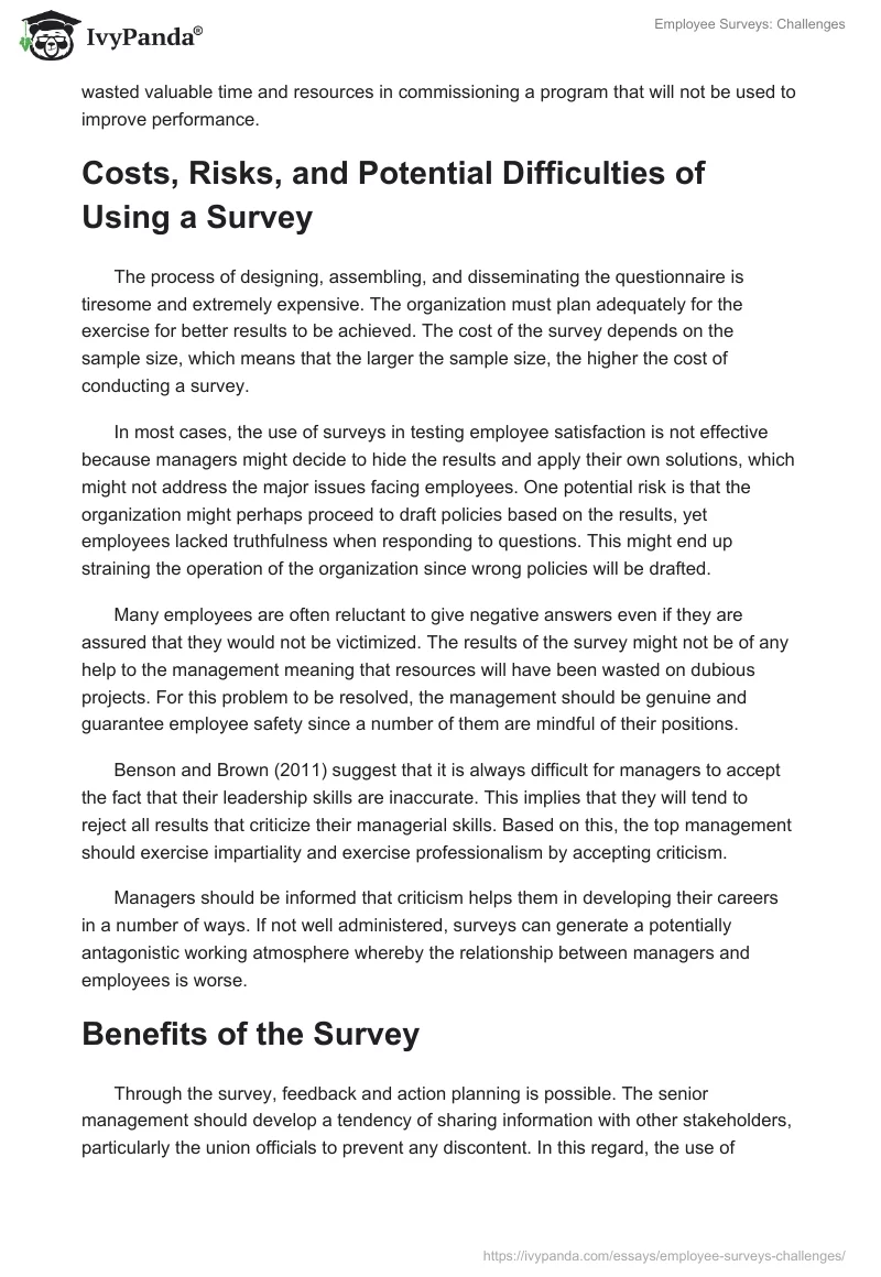Employee Surveys: Challenges. Page 5