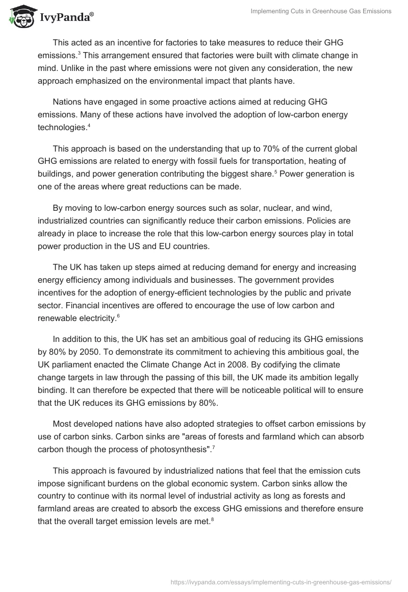 Implementing Cuts in Greenhouse Gas Emissions. Page 2