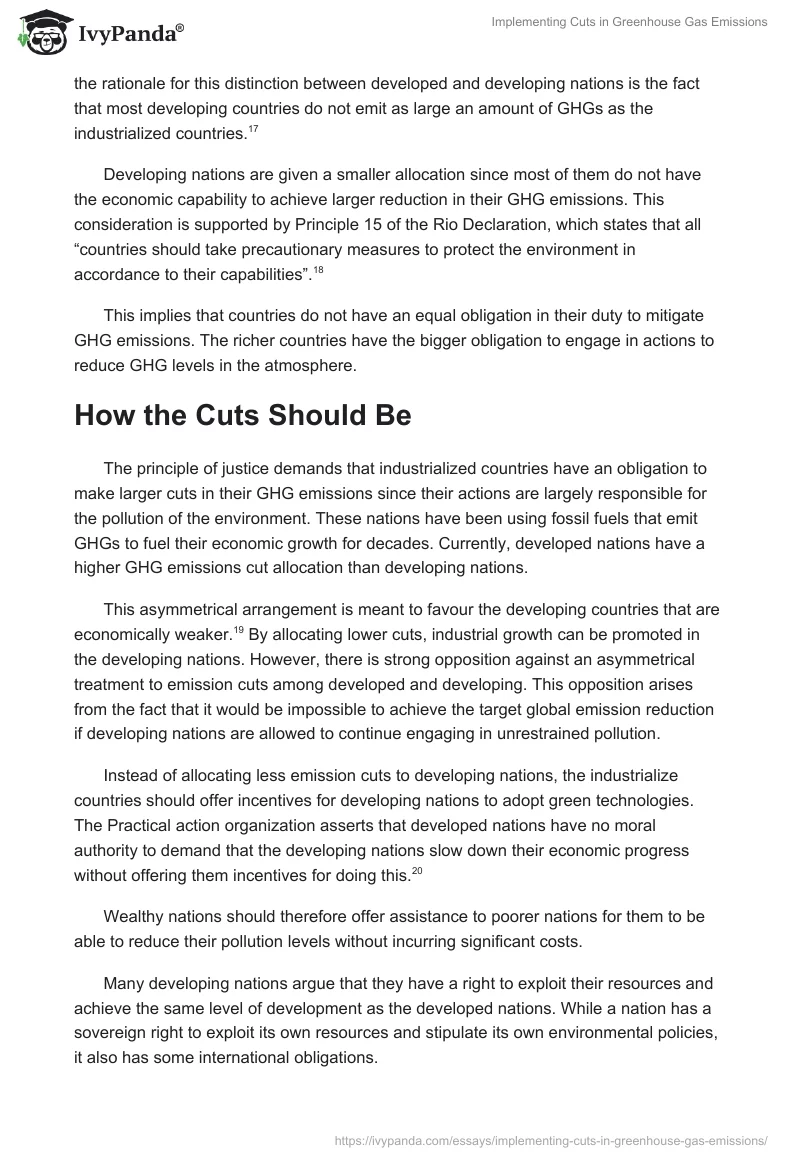 Implementing Cuts in Greenhouse Gas Emissions. Page 5