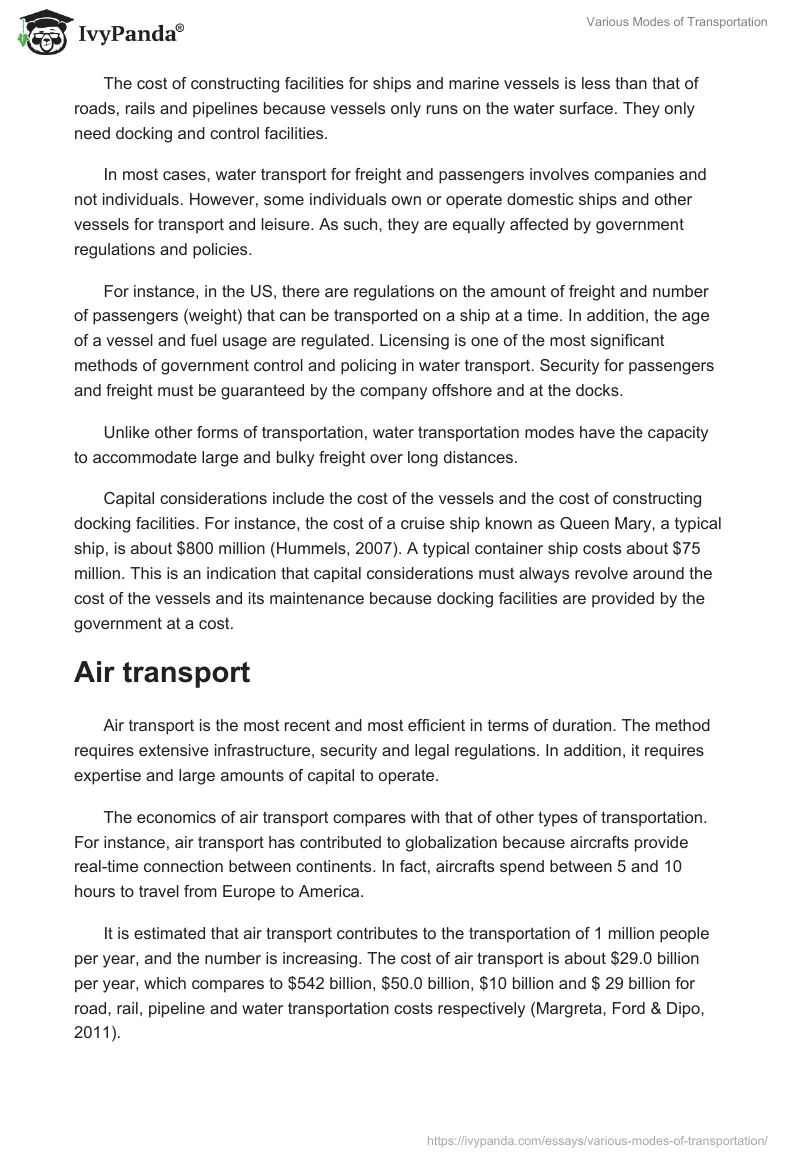 Various Modes of Transportation. Page 5