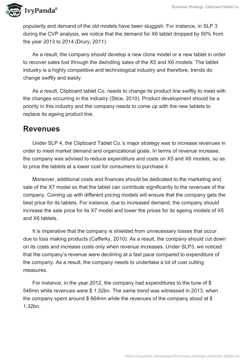 Business Strategy: Clipboard Tablet Co.. Page 2