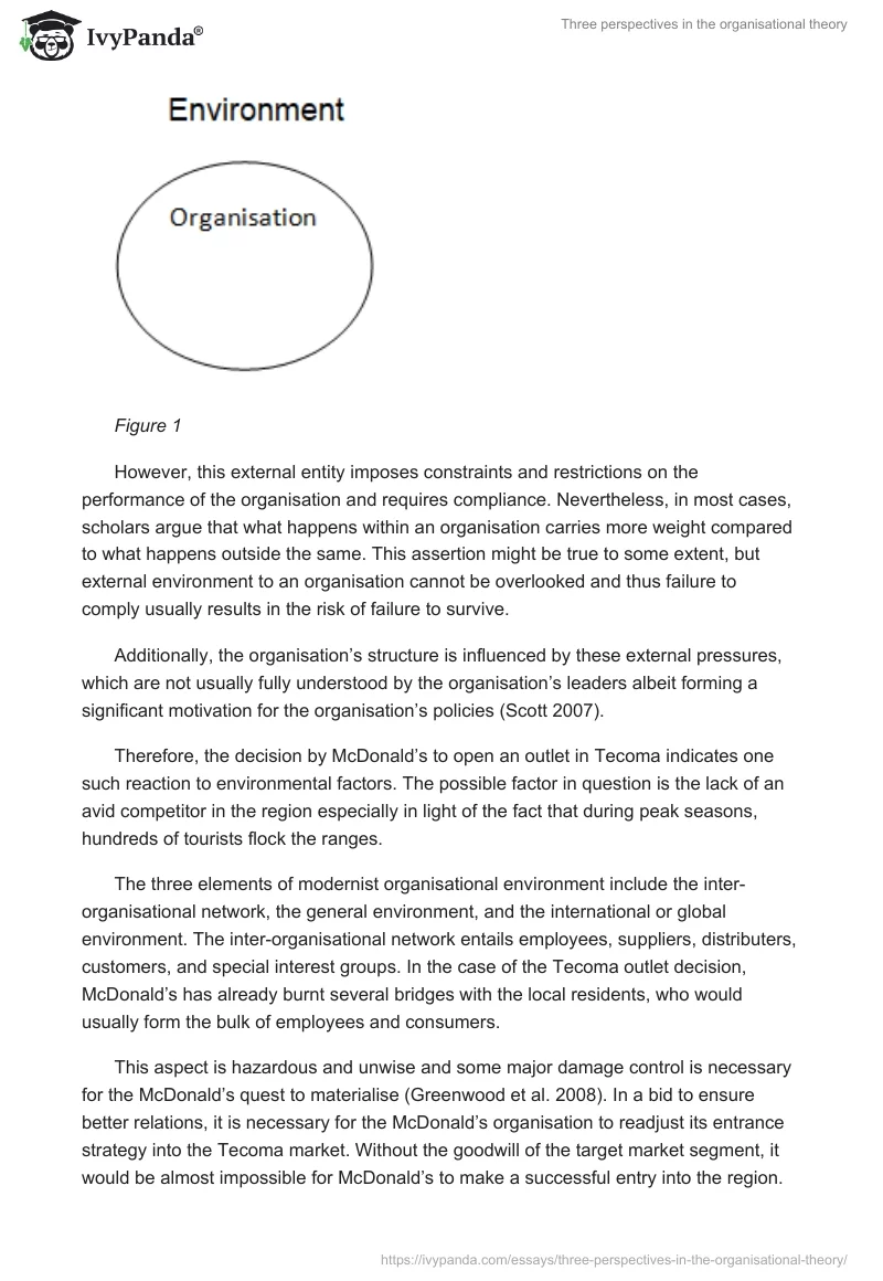 Three perspectives in the organisational theory. Page 2