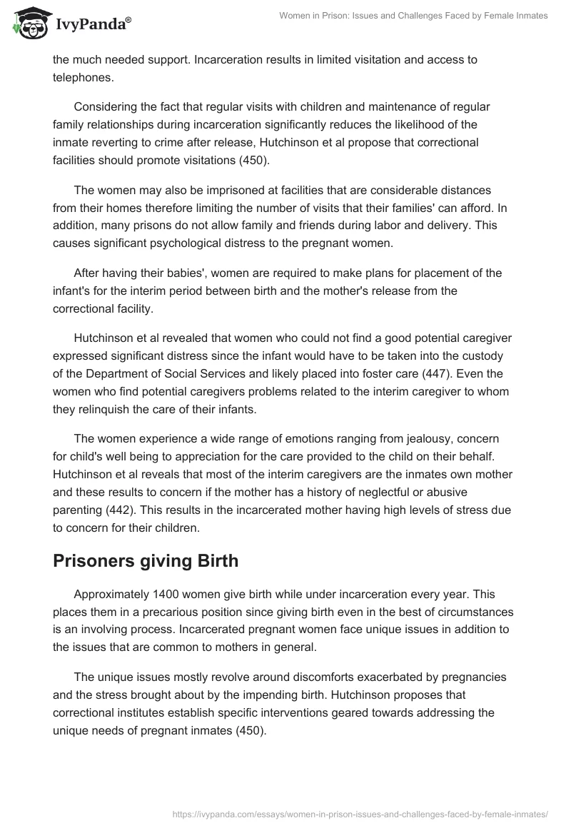 Women in Prison: Issues and Challenges Faced by Female Inmates. Page 4