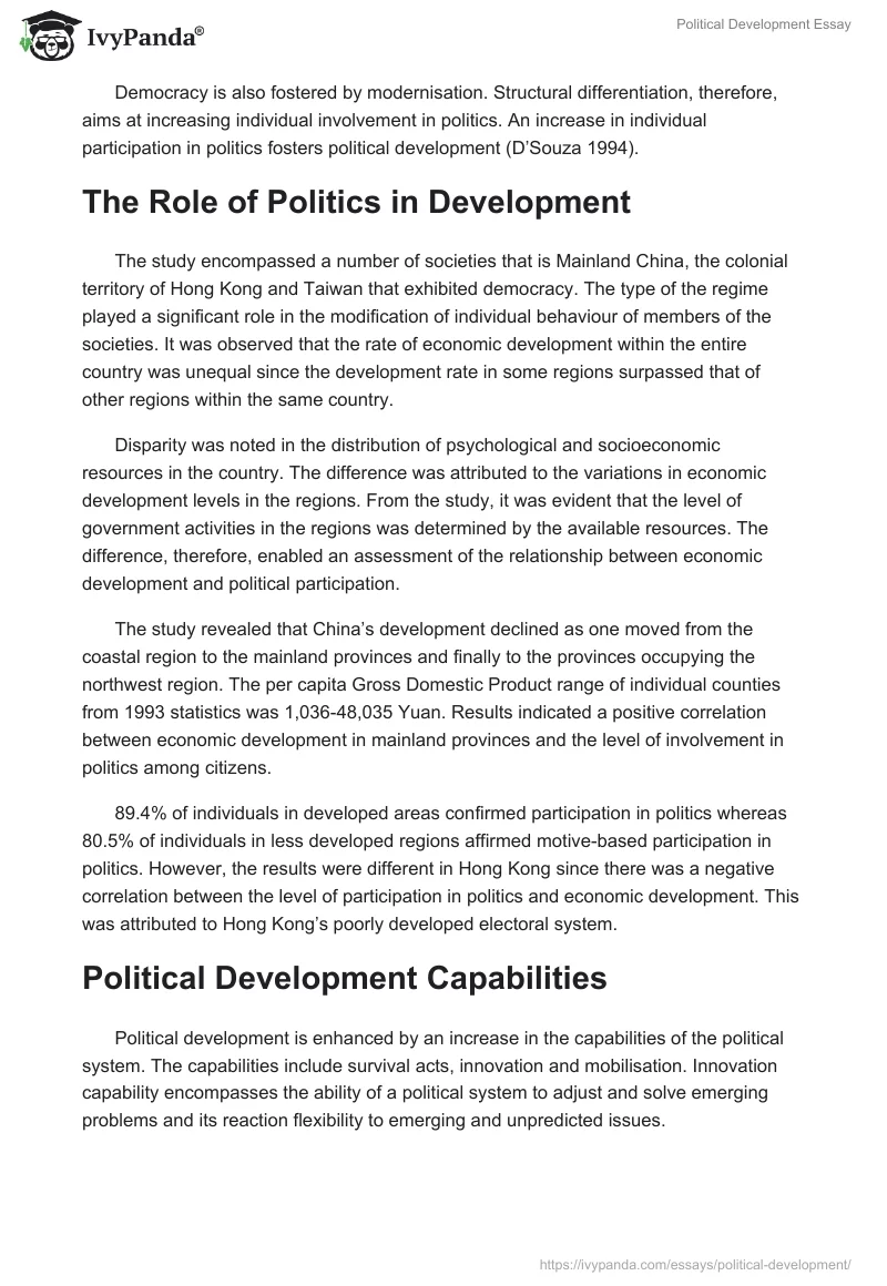 political development essay