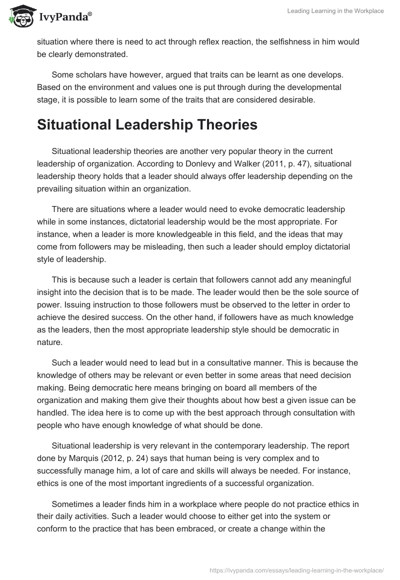 Leading Learning in the Workplace. Page 3