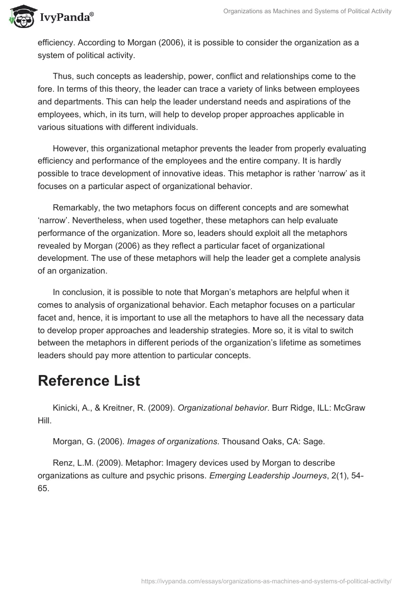 Organizations as Machines and Systems of Political Activity. Page 2