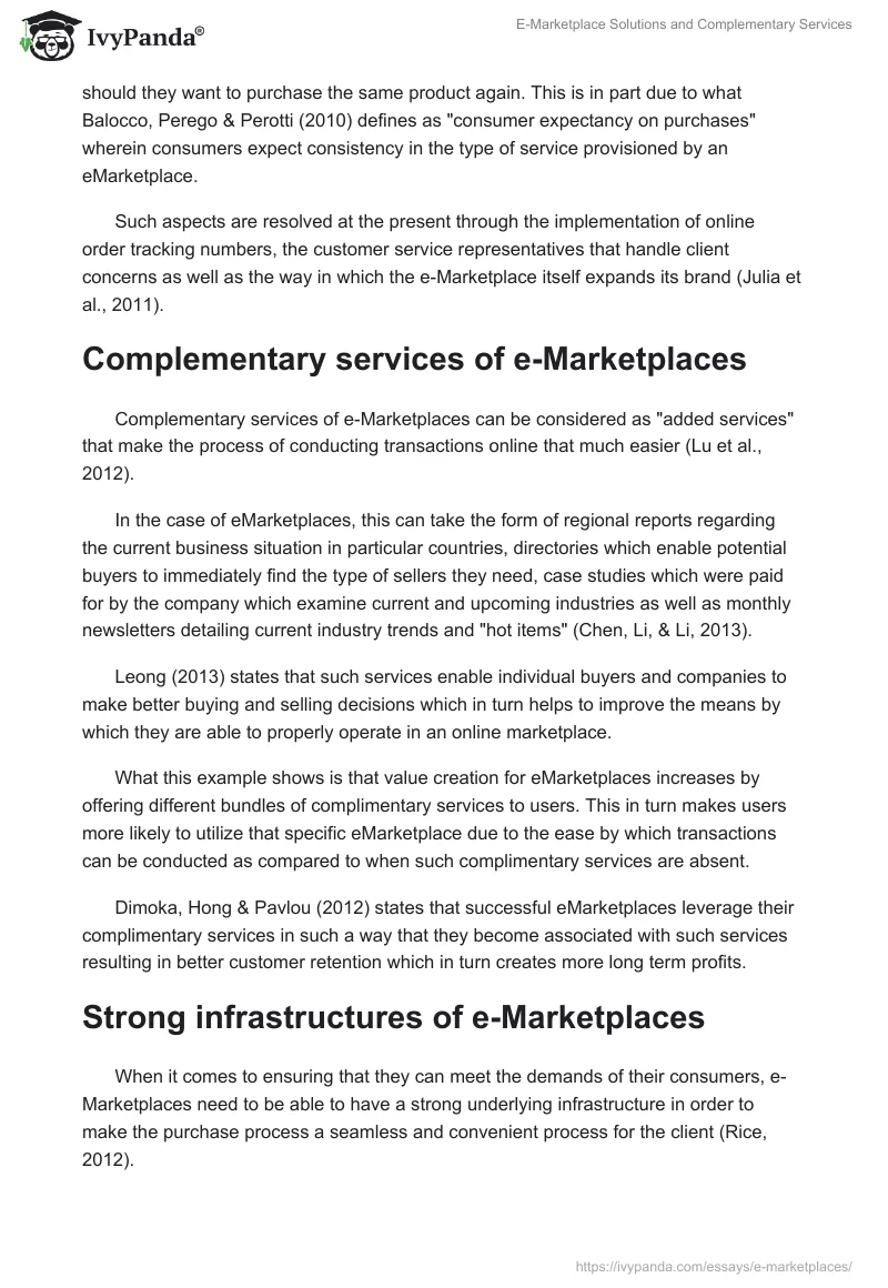 E-Marketplace Solutions and Complementary Services. Page 2