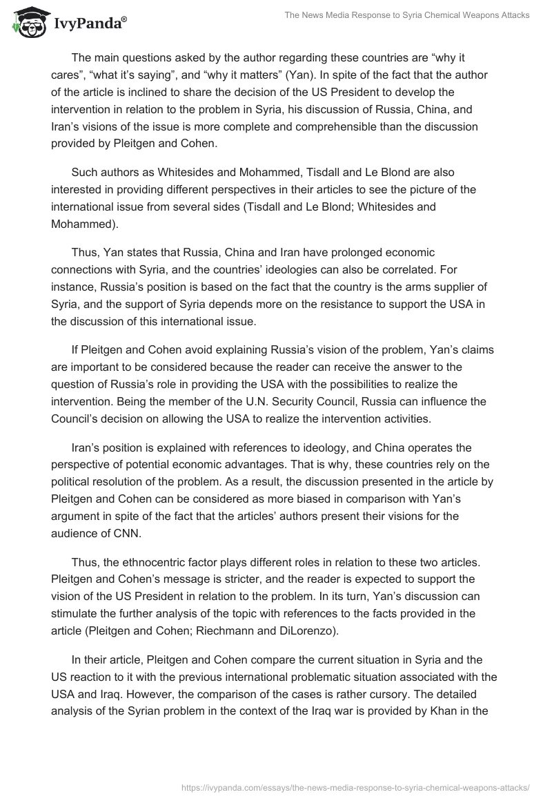The News Media Response to Syria Chemical Weapons Attacks. Page 3
