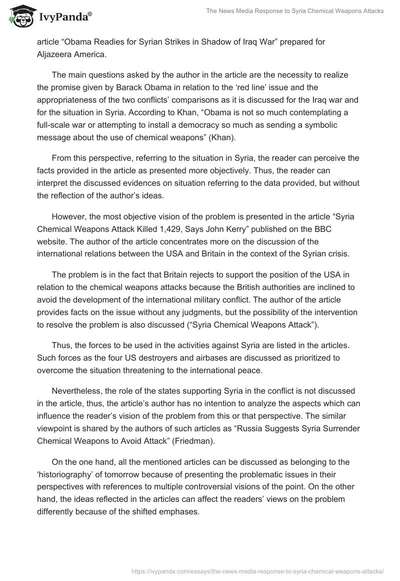 The News Media Response to Syria Chemical Weapons Attacks. Page 4