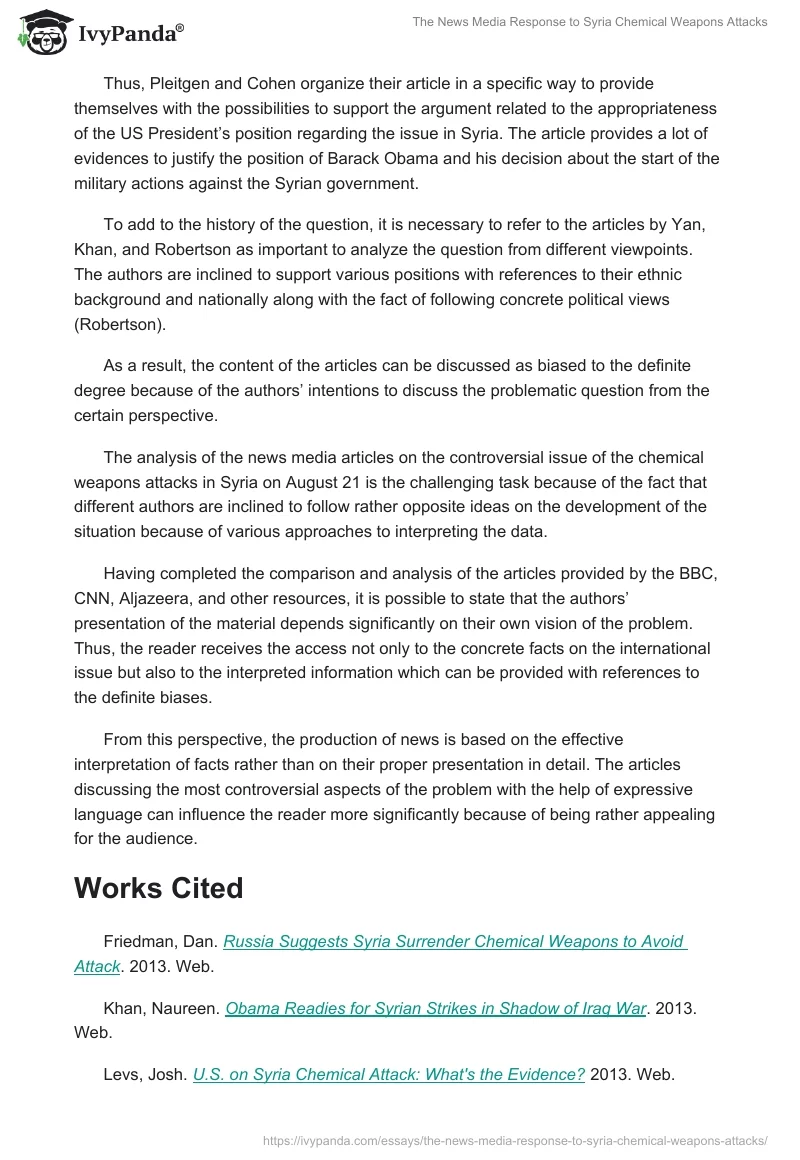 The News Media Response to Syria Chemical Weapons Attacks. Page 5