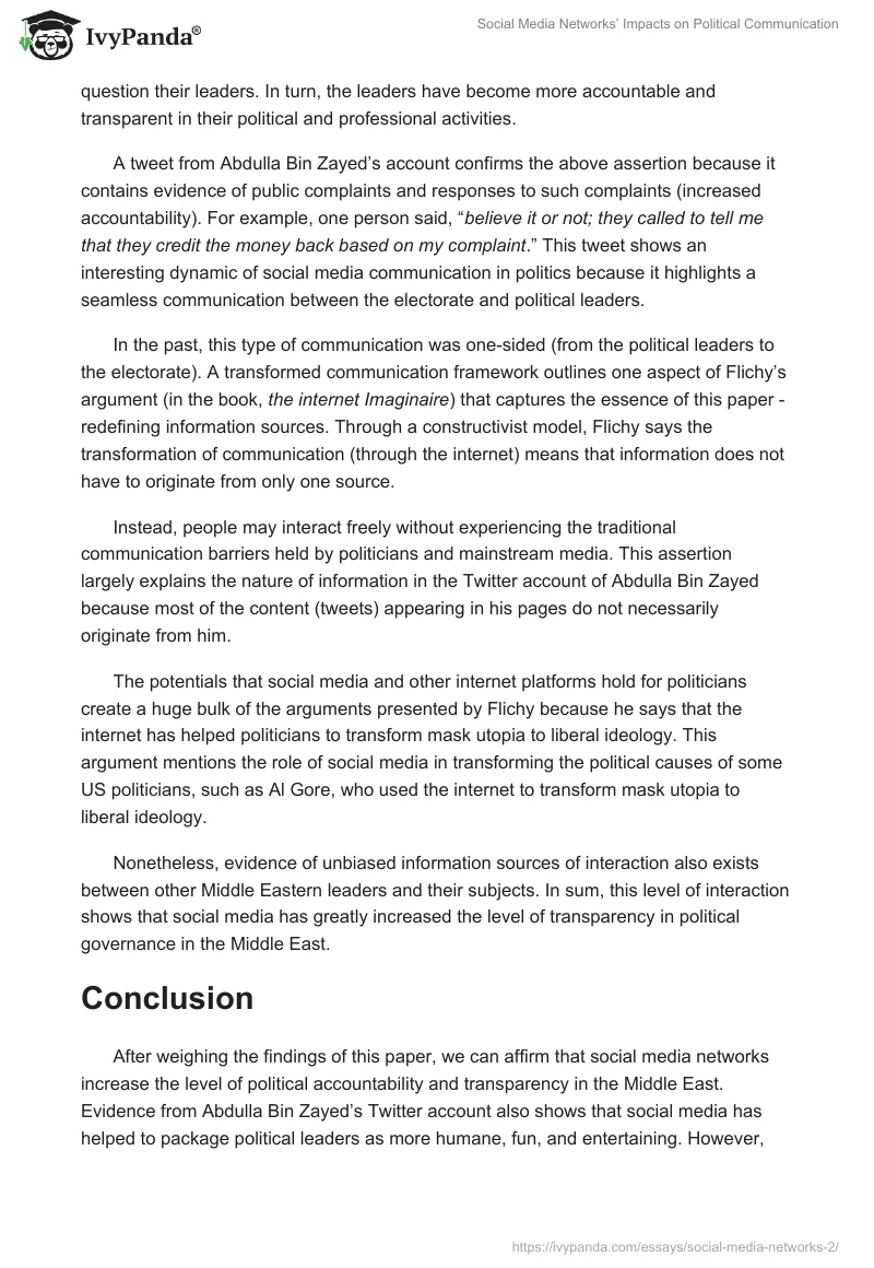 Social Media Networks’ Impacts on Political Communication. Page 5