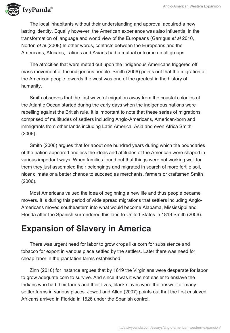 Anglo-American Western Expansion. Page 2
