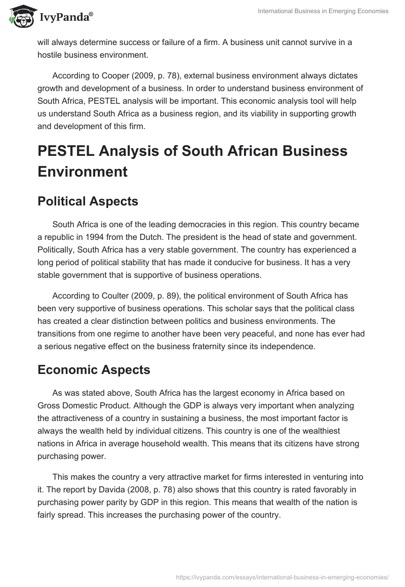 International Business in Emerging Economies. Page 2