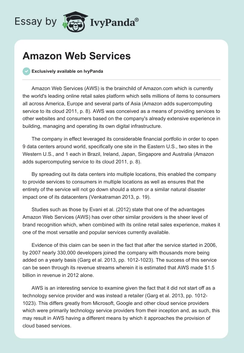 Amazon Web Services. Page 1