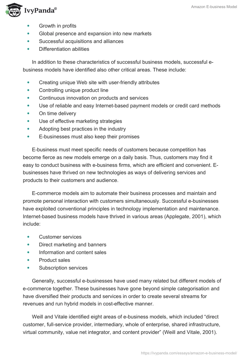 Amazon E-Business Model. Page 2