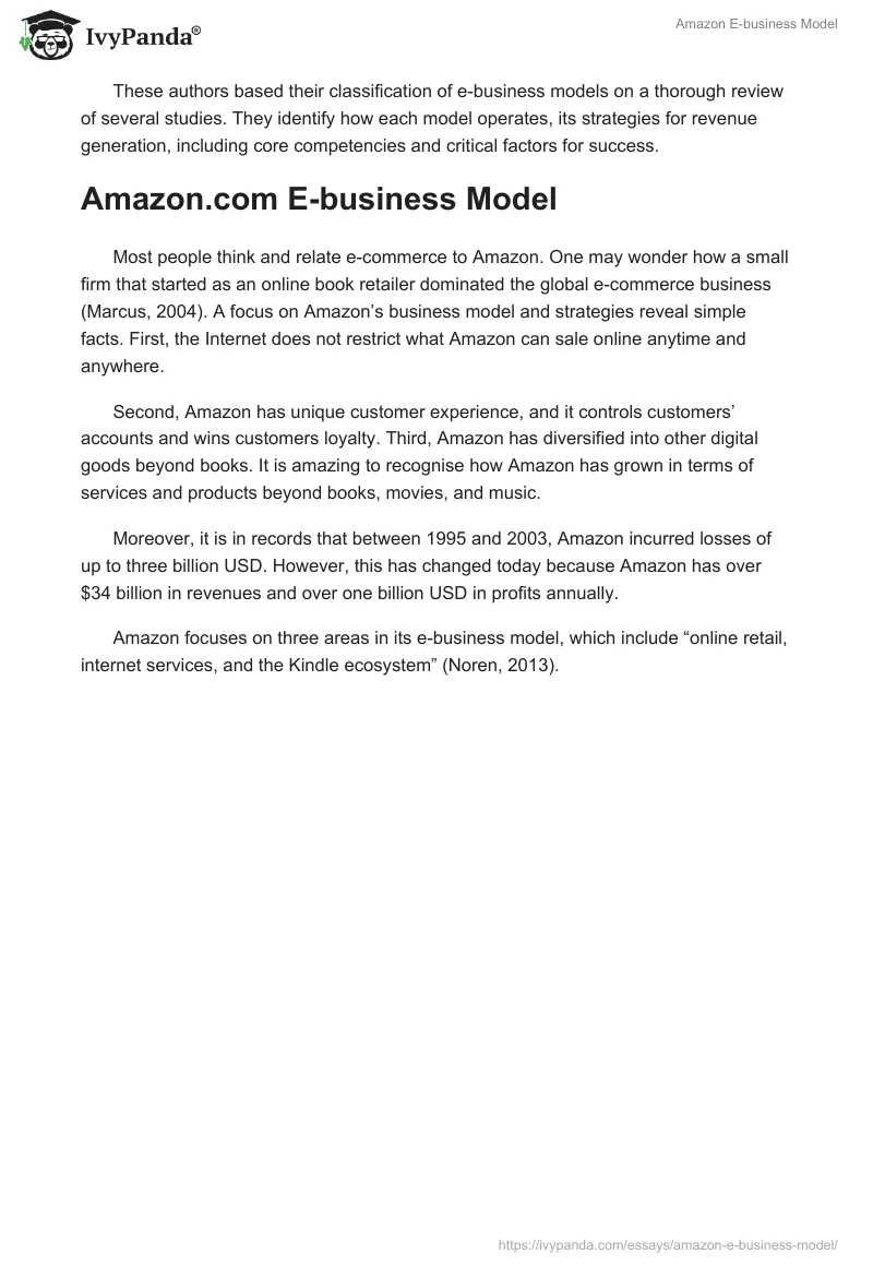 Amazon E-Business Model. Page 3