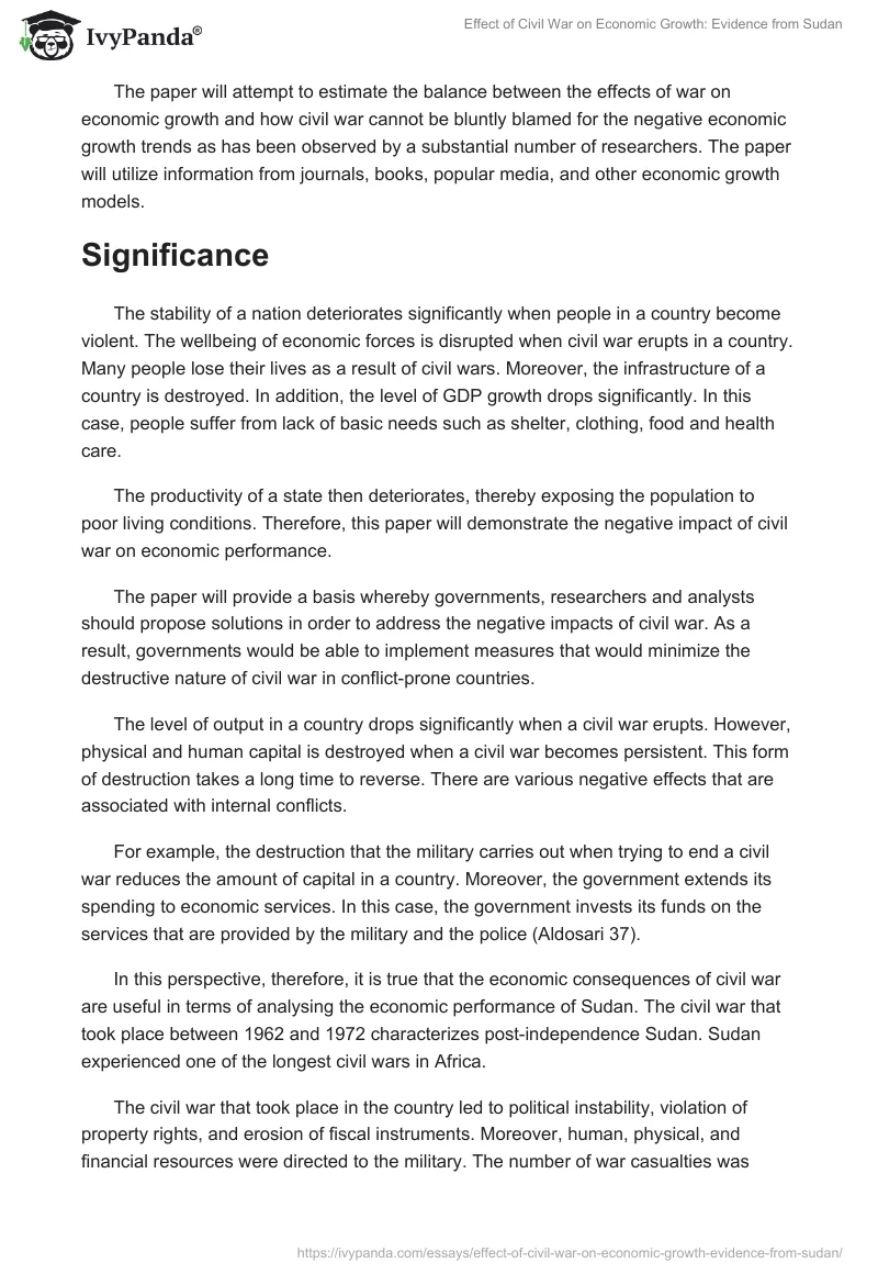 Effect of Civil War on Economic Growth: Evidence From Sudan. Page 4