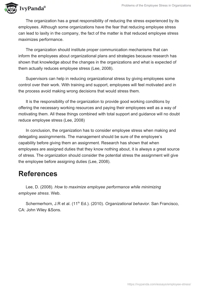 Problems of the Employee Stress in Organizations. Page 2