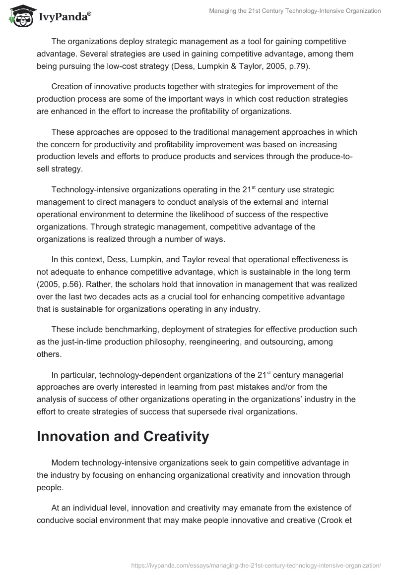 Managing the 21st Century Technology-Intensive Organization. Page 4