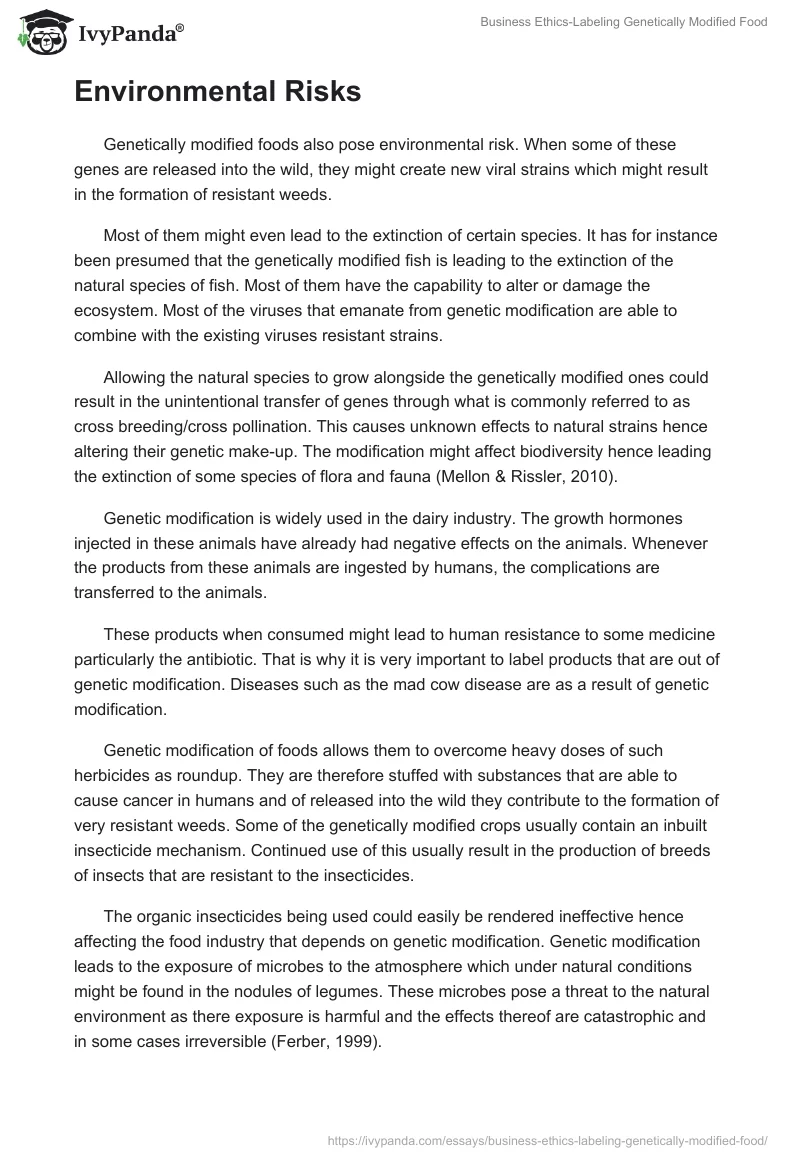 Business Ethics-Labeling Genetically Modified Food. Page 4