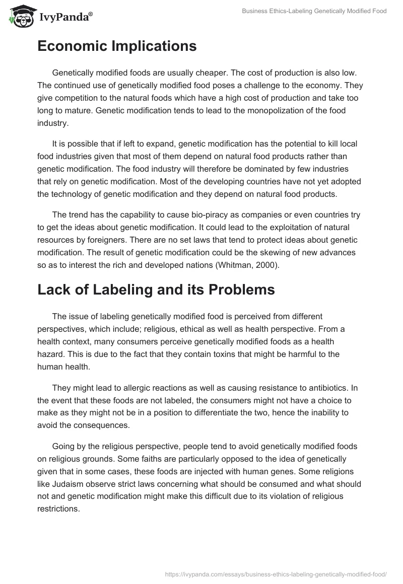 Business Ethics-Labeling Genetically Modified Food. Page 5