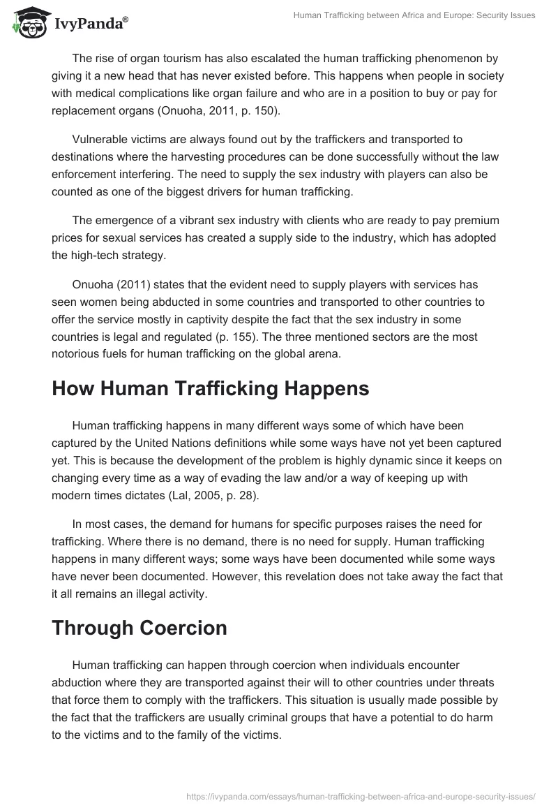 Human Trafficking between Africa and Europe: Security Issues. Page 3