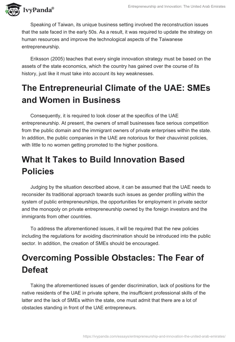 Entrepreneurship and Innovation: The United Arab Emirates. Page 2