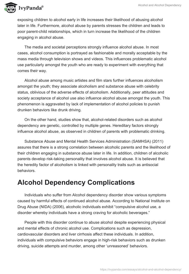 Alcohol and Alcohol Dependency. Page 2