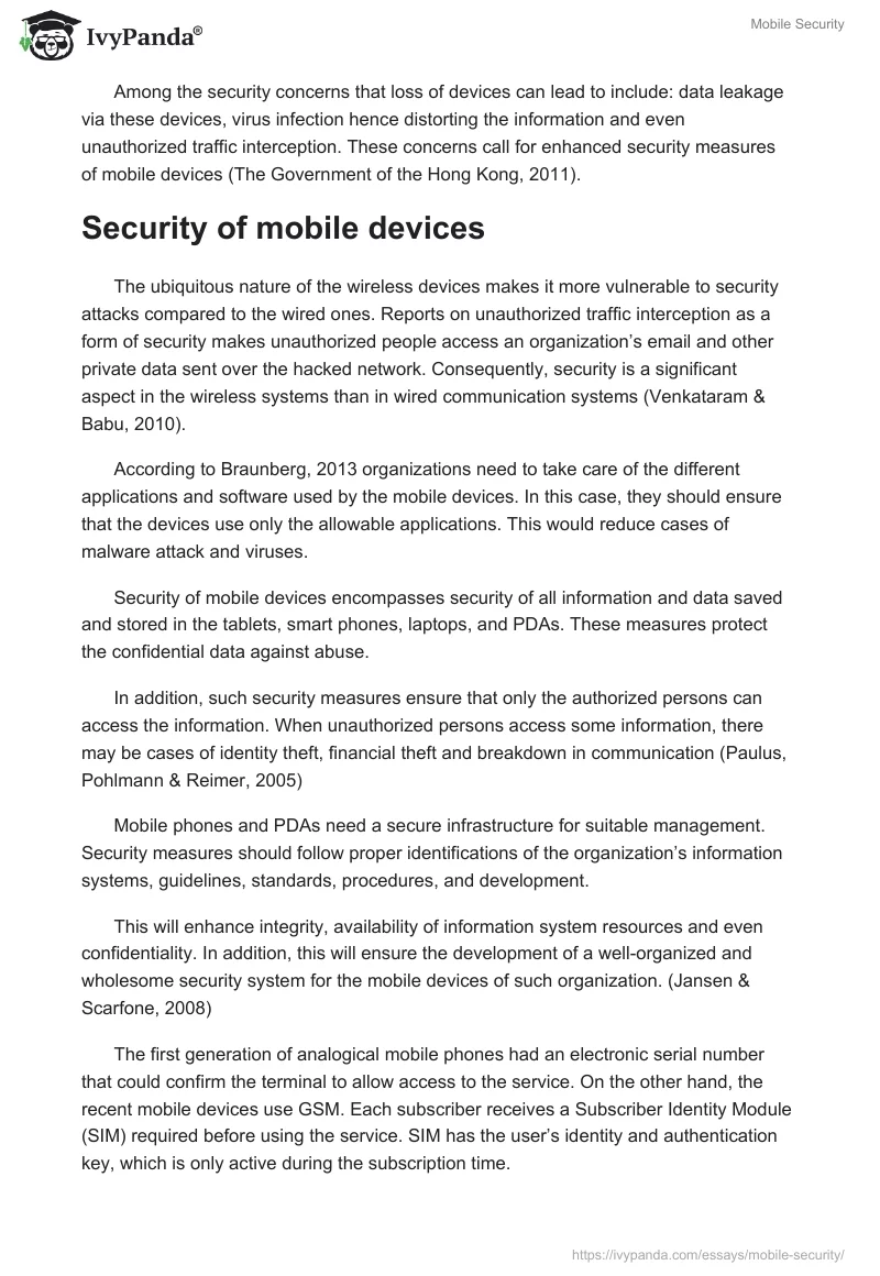 Mobile Security. Page 2