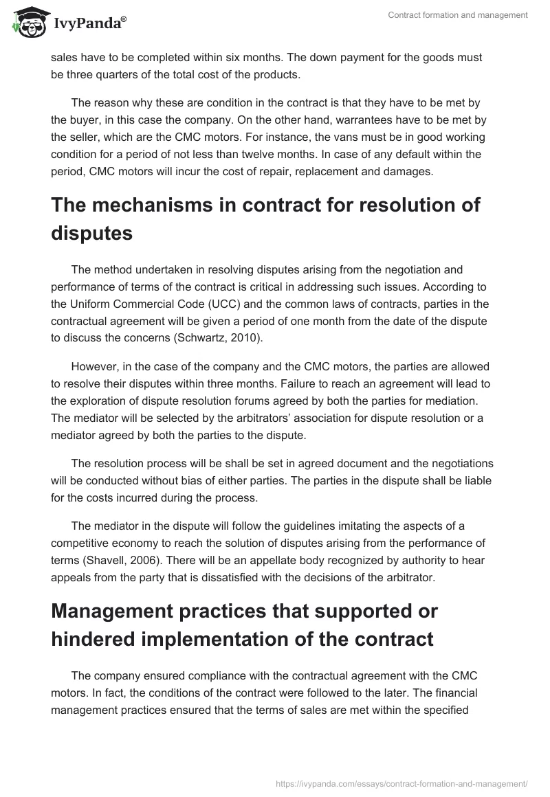 Contract formation and management. Page 5