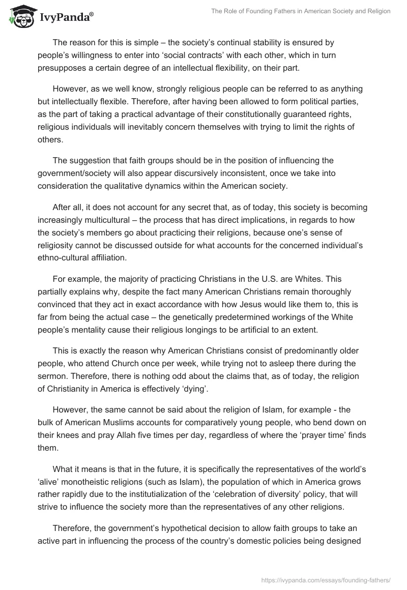 The Role of Founding Fathers in American Society and Religion. Page 4