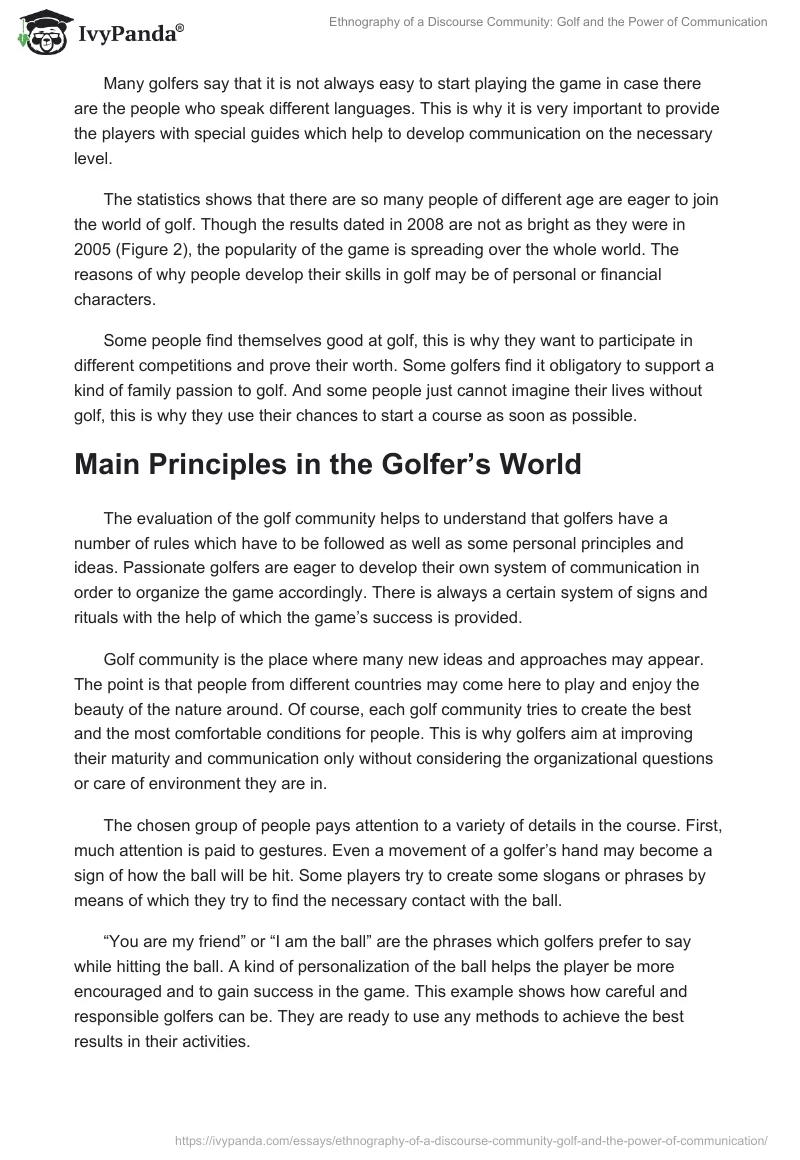 Ethnography of a Discourse Community: Golf and the Power of Communication. Page 3