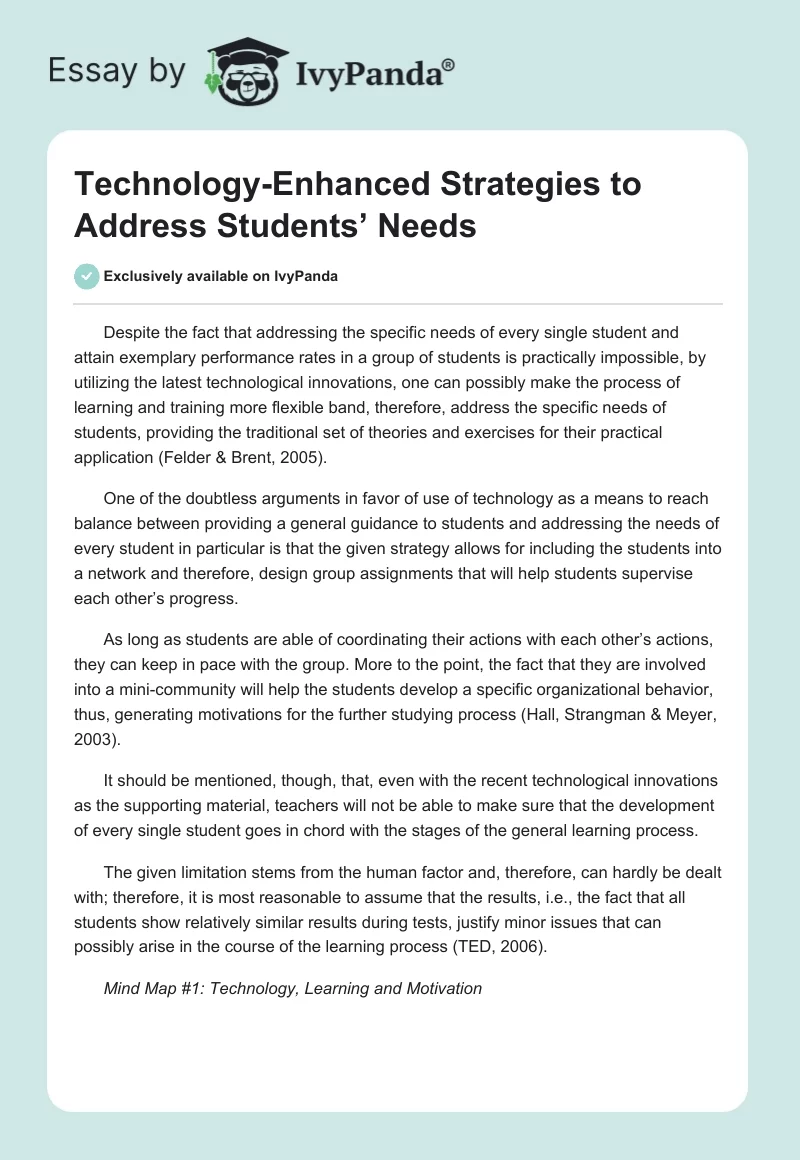 Technology-Enhanced Strategies to Address Students’ Needs. Page 1