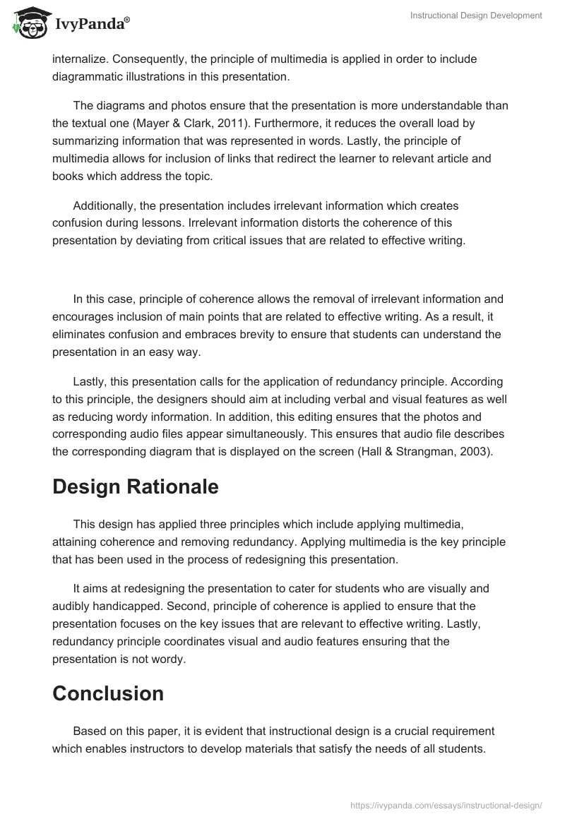Instructional Design Development. Page 2
