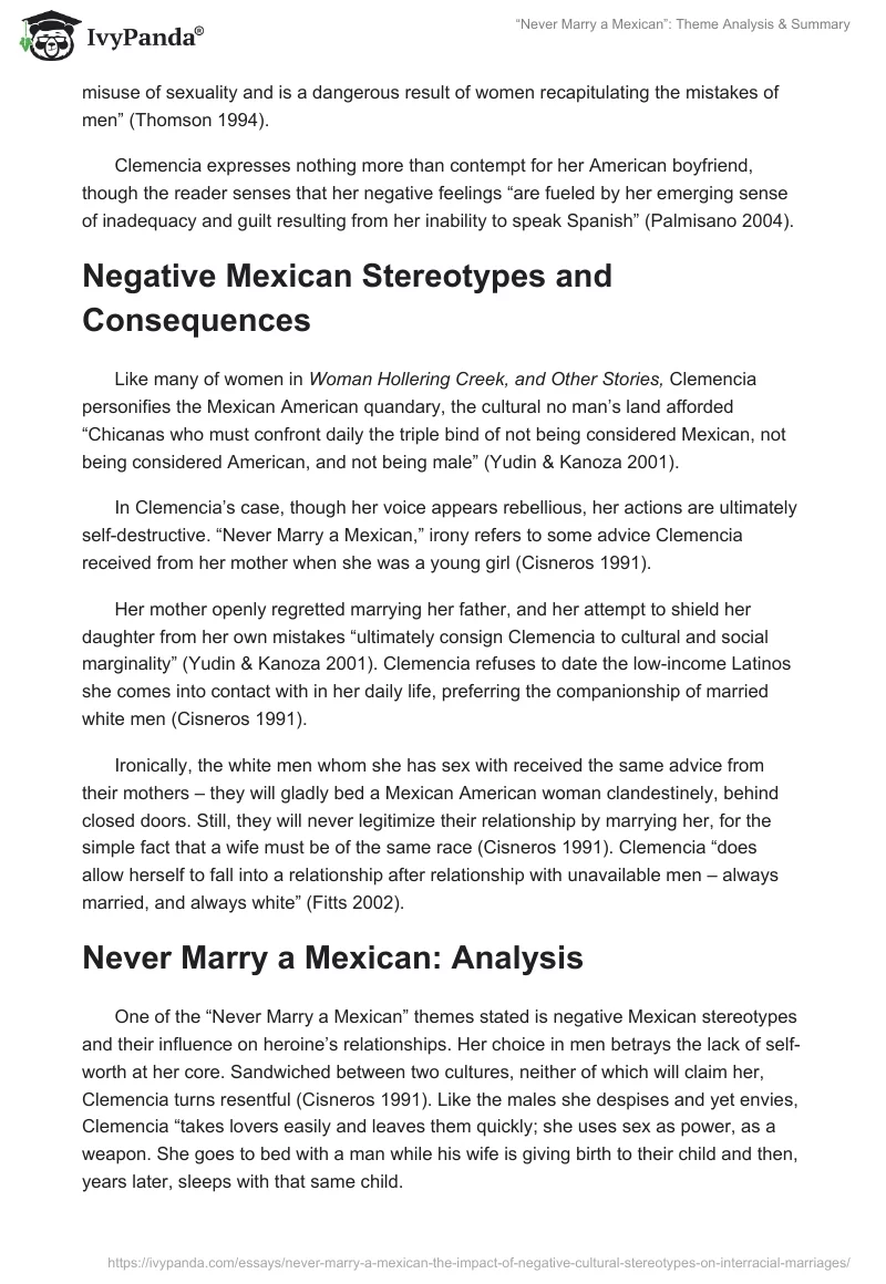 “Never Marry a Mexican”: Theme Analysis & Summary. Page 4